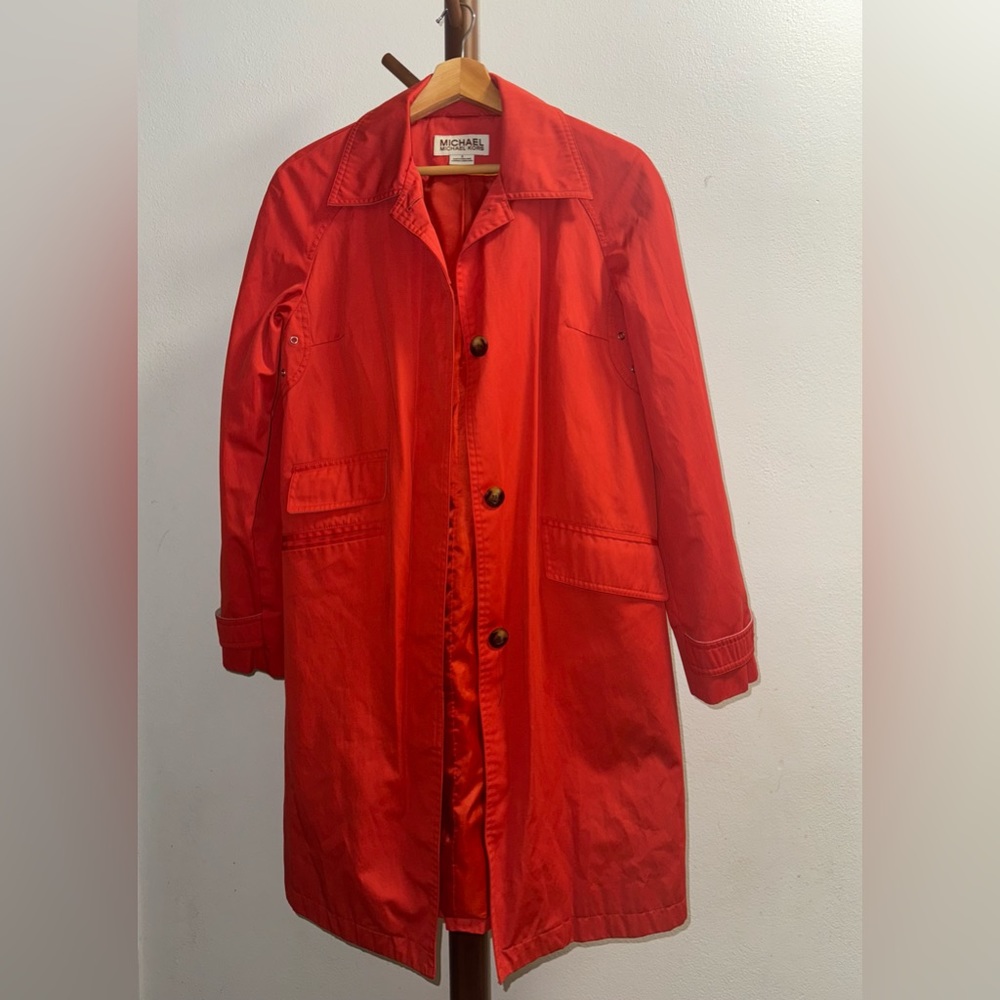Michael Kors Women's Orange Trench Coat WPL 7888 Size S